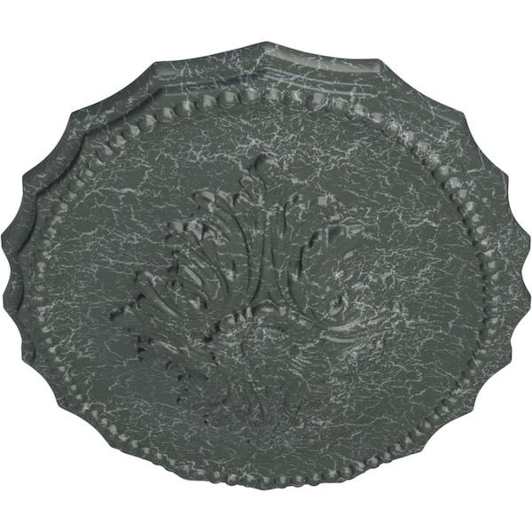 Oxford Ceiling Medallion, Hand-Painted Athenian Green Crackle, 16 7/8W X 11 3/4H X 1 1/2P